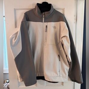 The North Face Apex Bionic Softshell Jacket Gray Colorblock Full Zip size XXL